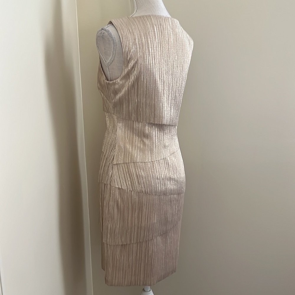 Alex Marie Elegant Gold Sleeveless Dress - Picture 9 of 15